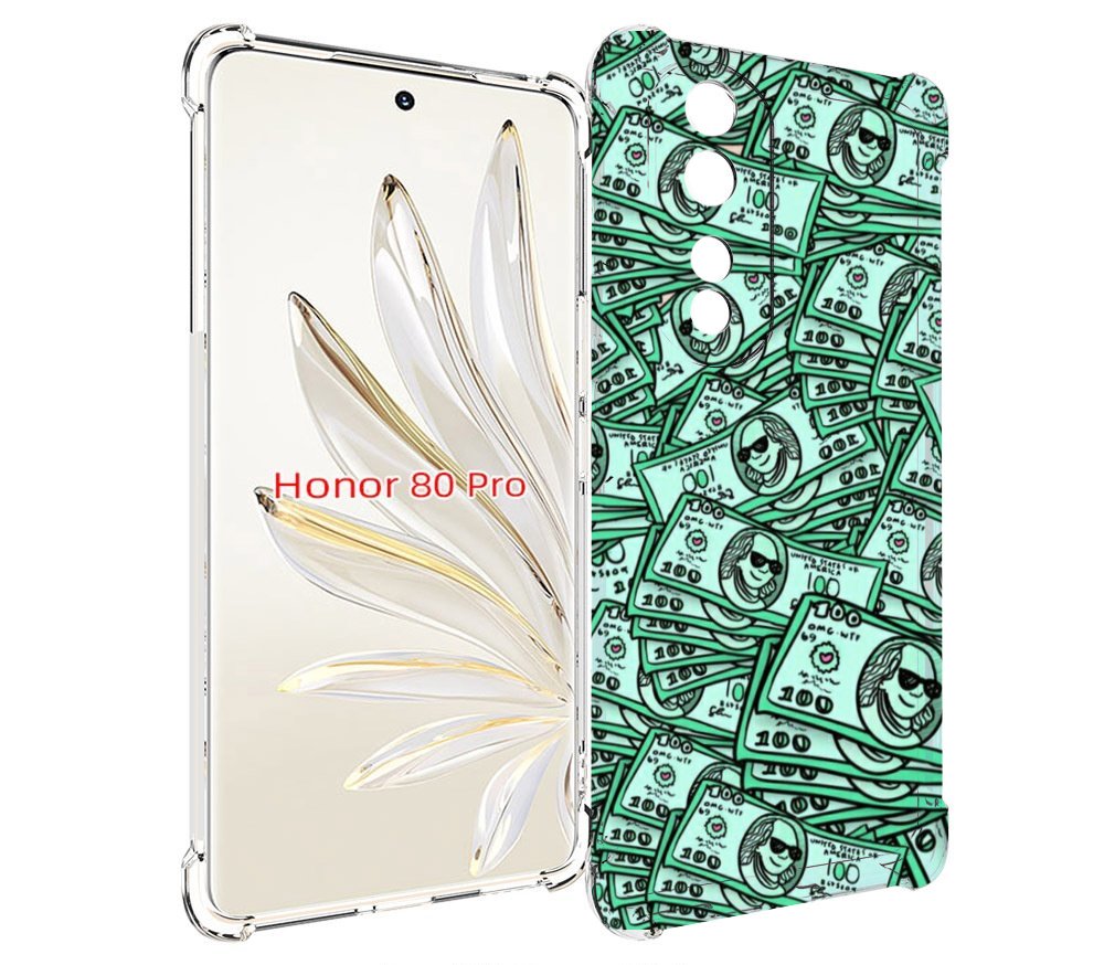 

Чехол MyPads доллары картинка для Honor 80 Pro, Прозрачный, Tocco