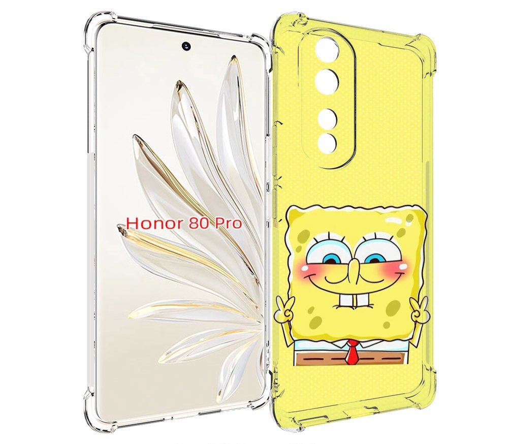 

Чехол MyPads довольный милый спанчбоб для Honor 80 Pro, Прозрачный, Tocco