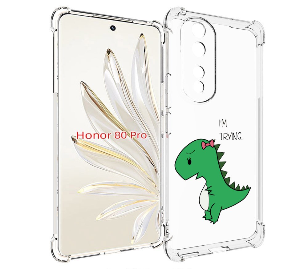 

Чехол MyPads динозаврик-девочка для Honor 80 Pro, Прозрачный, Tocco
