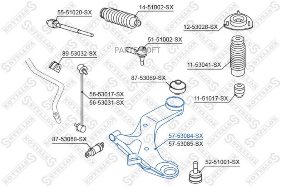 

57-53084-SX_рычаг левый KIA Cerato 04>