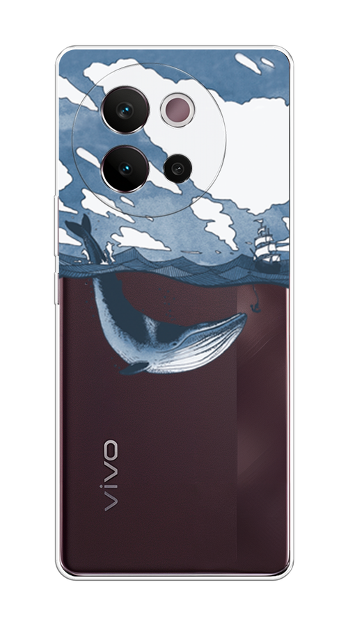 

Чехол на Vivo V40 Lite 5G "Большой кит", Синий, 2611550-1