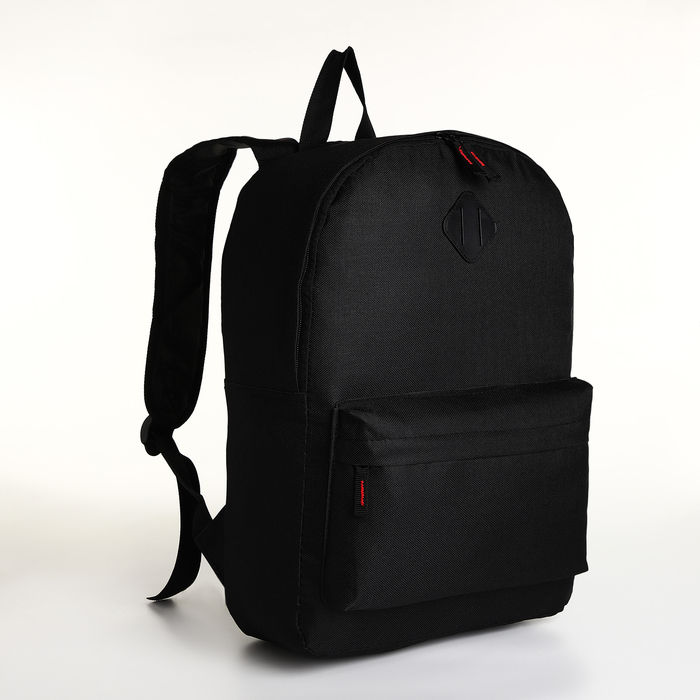 Рюкзак молодёжный Ромб 10205777 на молнии наружный карман цвет чёрный сумка дорожная на молнии наружный карман держатель для чемодана чёрный белый