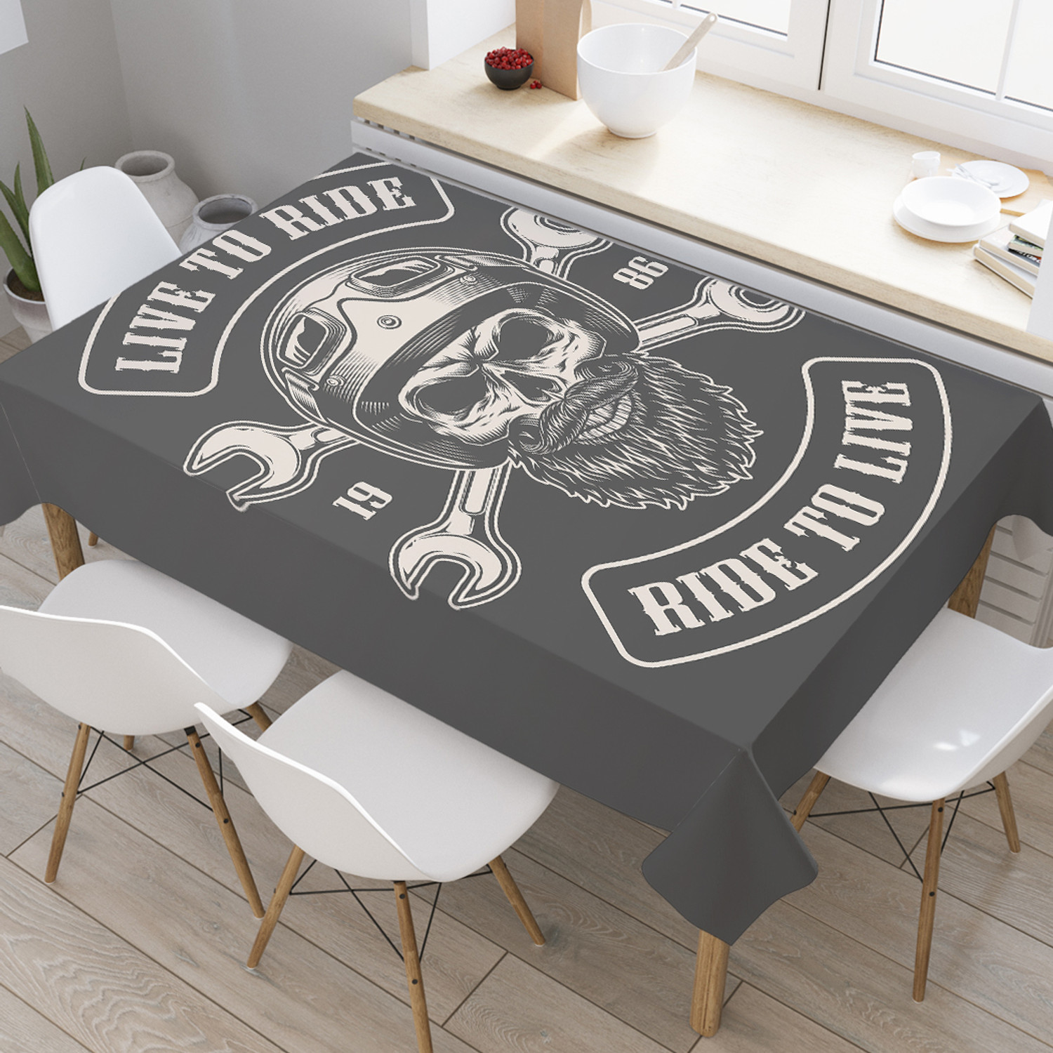 

Скатерть JoyArty Байкер 120х145 прямоугольная водоотталкивающая, tcox_422865_120x145, Черный, Байкер