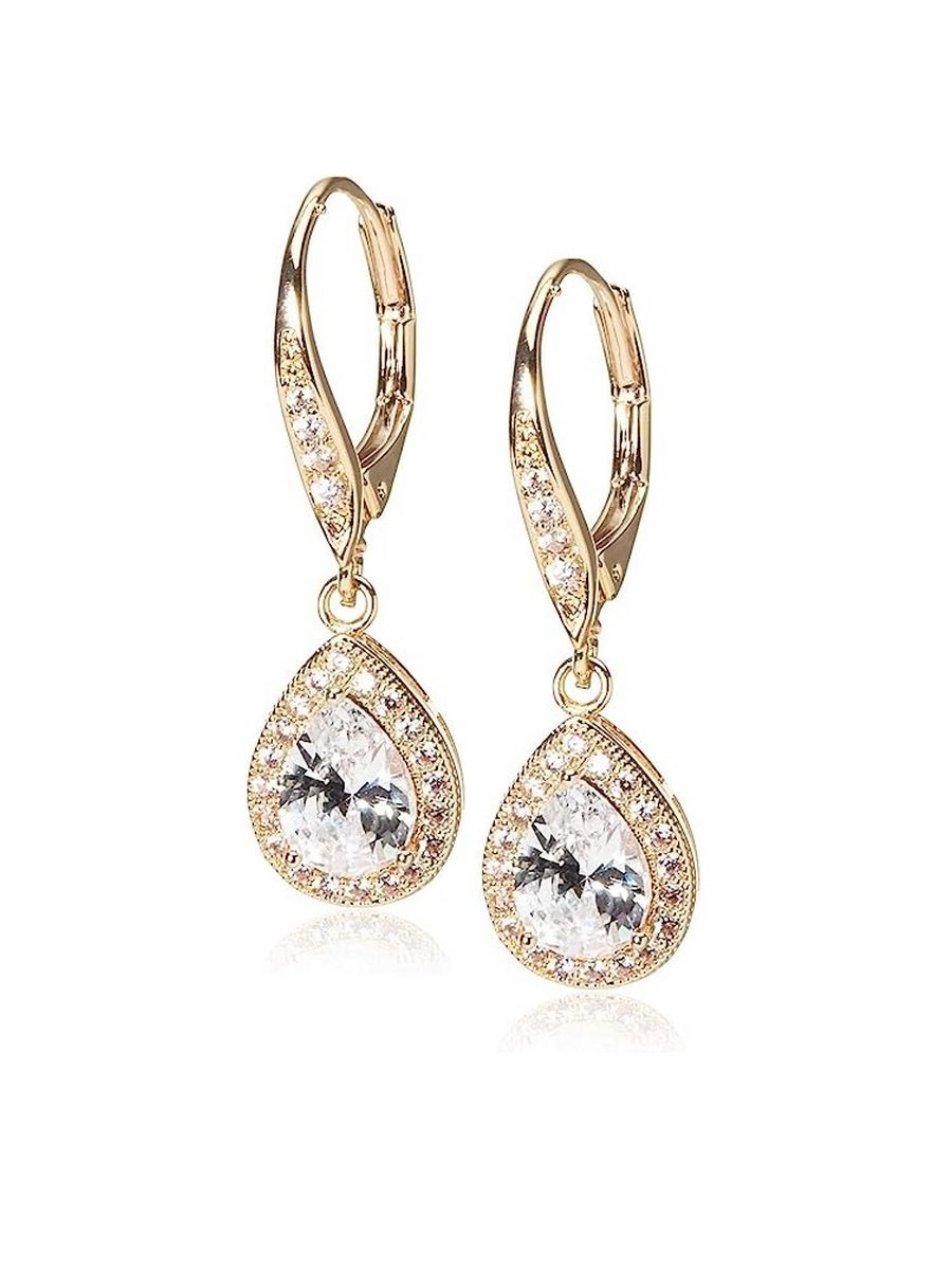 Серьги подвески из металла Anne Klein 60422583, кристалл