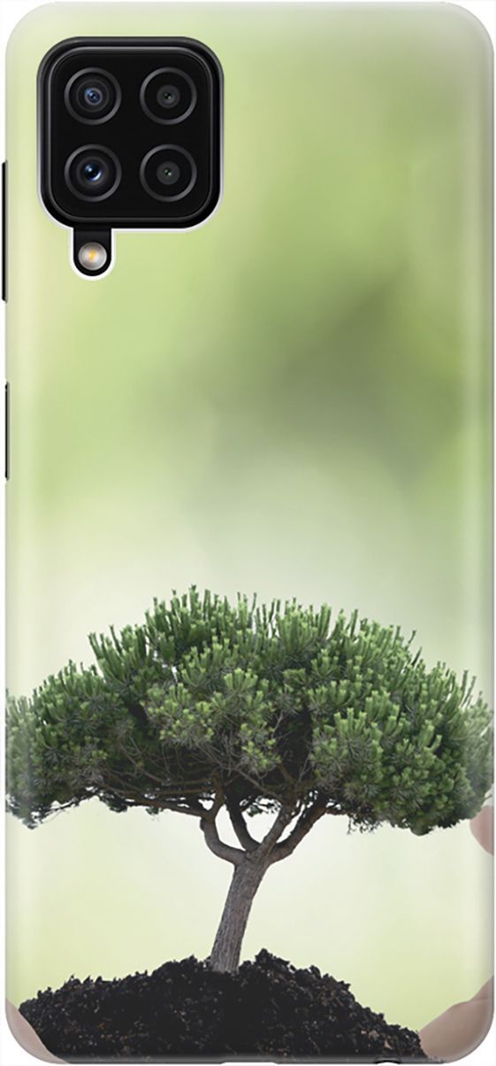 

Чехол на Samsung Galaxy A22 "Оберегайте природу", Бежевый;зеленый, 2846