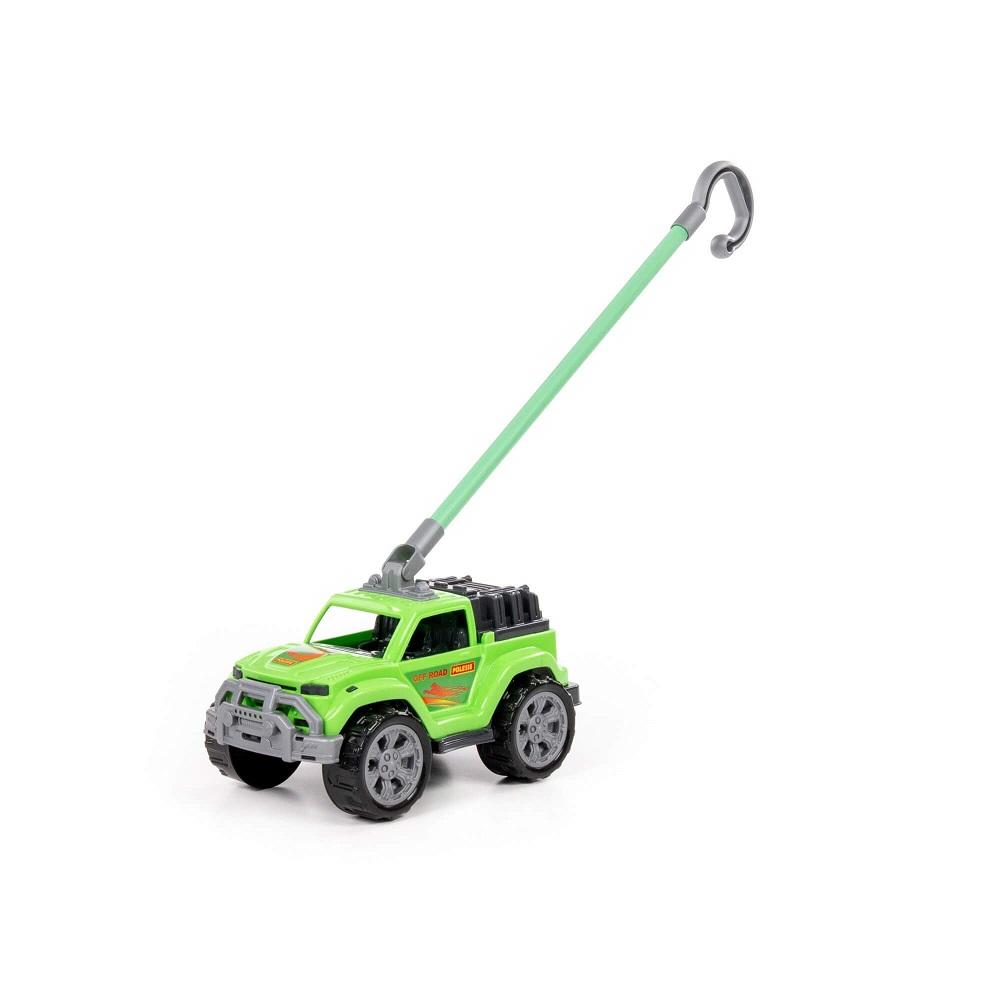 Автомобиль-каталка Полесье с ручкой Легионер зеленый каталка игрушка полесье автомобиль легионер с ручкой