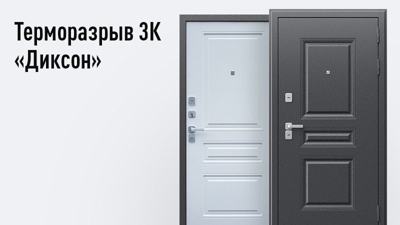 

Стальная дверь "Терморазрыв 3К Диксон", Букле Графит/Белый Матовый 9Лев, Диксон