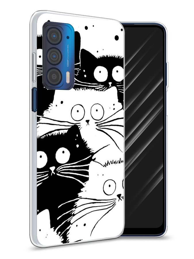 

Чехол Awog на Motorola Edge (2021) "Коты черно-белые", Разноцветный, 242950-2