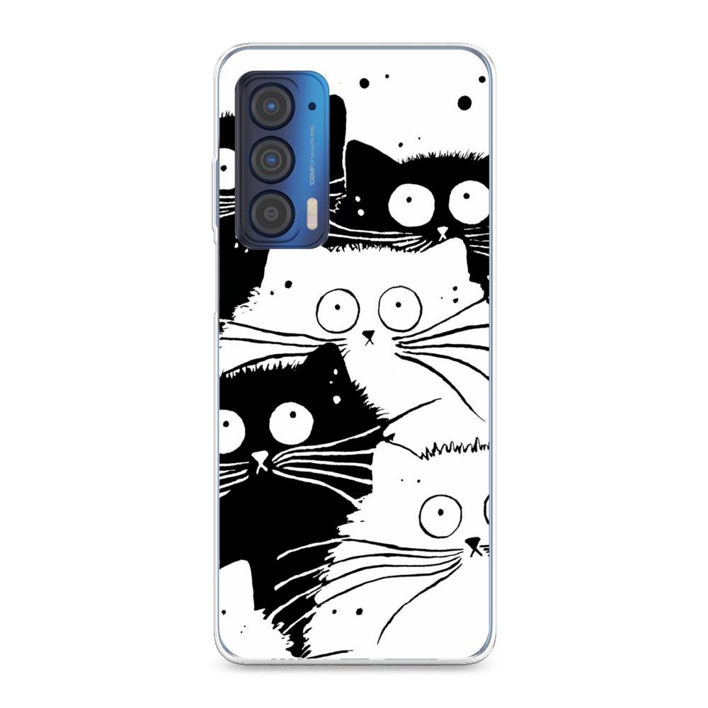 фото Чехол awog "коты черно-белые" для motorola edge (2021)