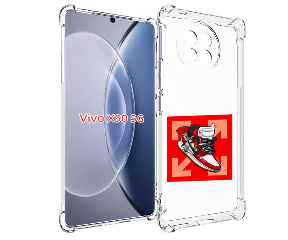 Чехол MyPads кроссовок джордан офвайт для Vivo X90