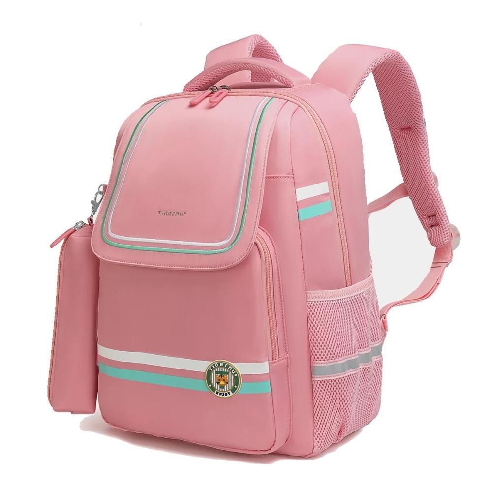 Школьный рюкзак с пеналом Tigernu T-B9037 розовый, 41x29x15