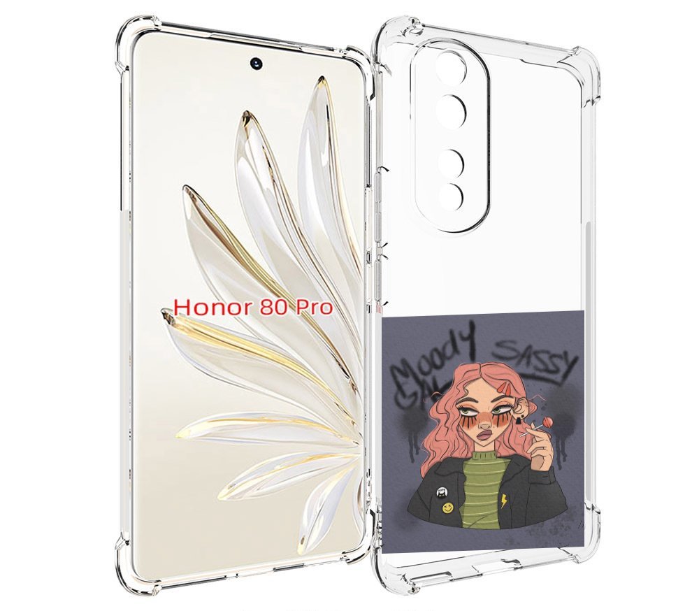 

Чехол MyPads дерзкое-настроение женский для Honor 80 Pro, Прозрачный, Tocco