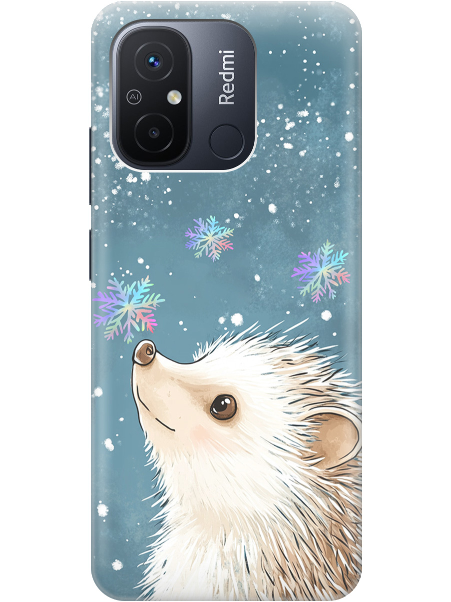 

Силиконовый чехол на Xiaomi Redmi 12C с принтом "Ежик и снежинки", Прозрачный;белый;серый;синий, 766734812