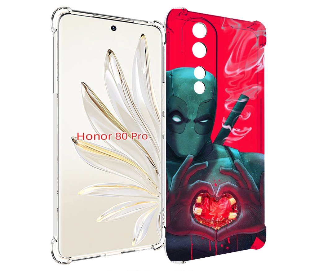 

Чехол MyPads дедпул-в-сердце для Honor 80 Pro, Прозрачный, Tocco