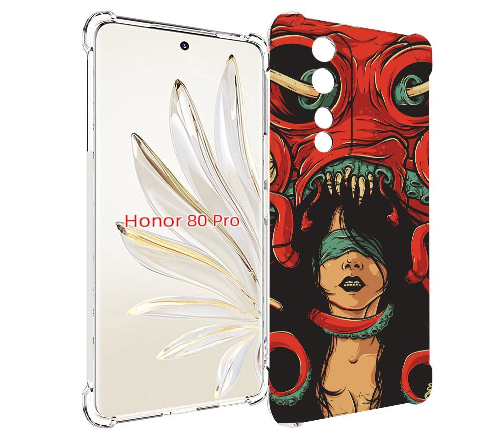 

Чехол MyPads девушку-съедает-осьминог для Honor 80 Pro, Прозрачный, Tocco