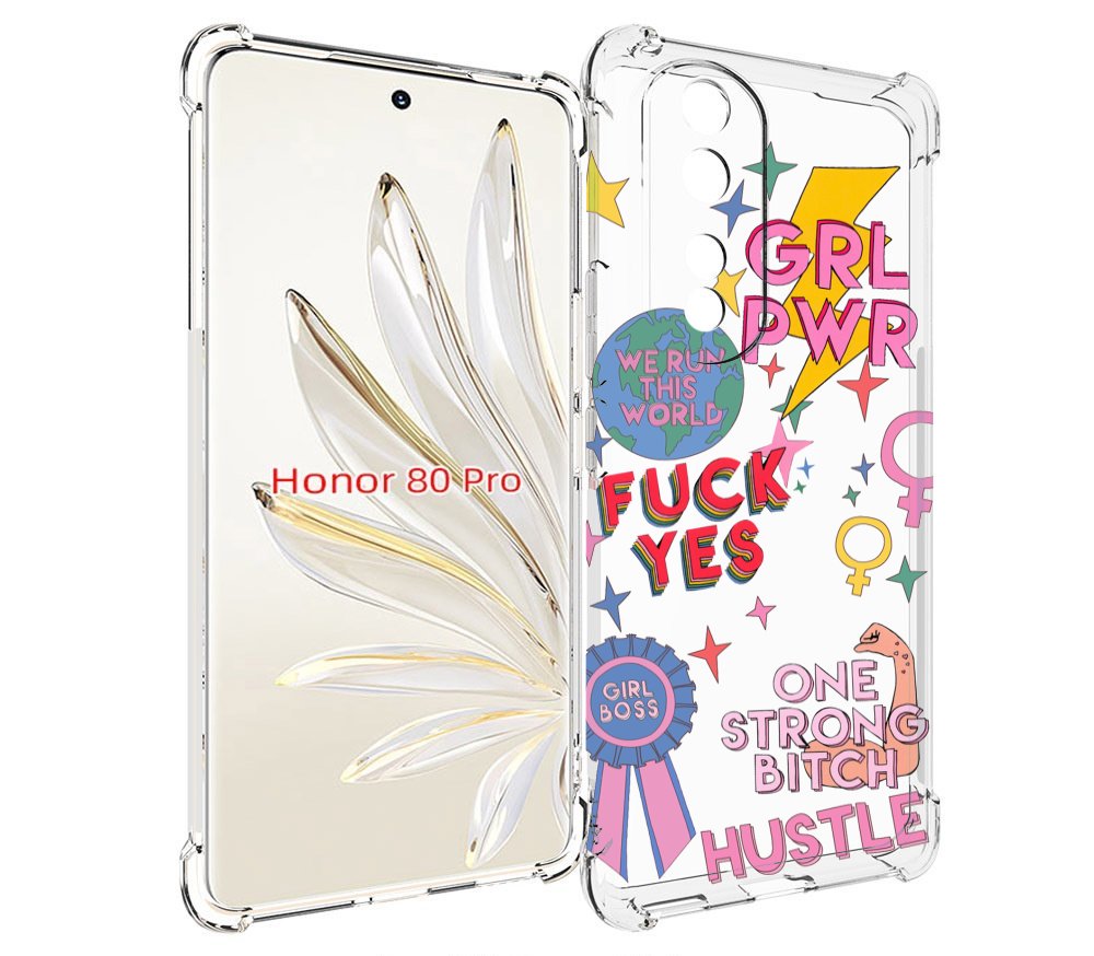 

Чехол MyPads девушки-боссы женский для Honor 80 Pro, Прозрачный, Tocco