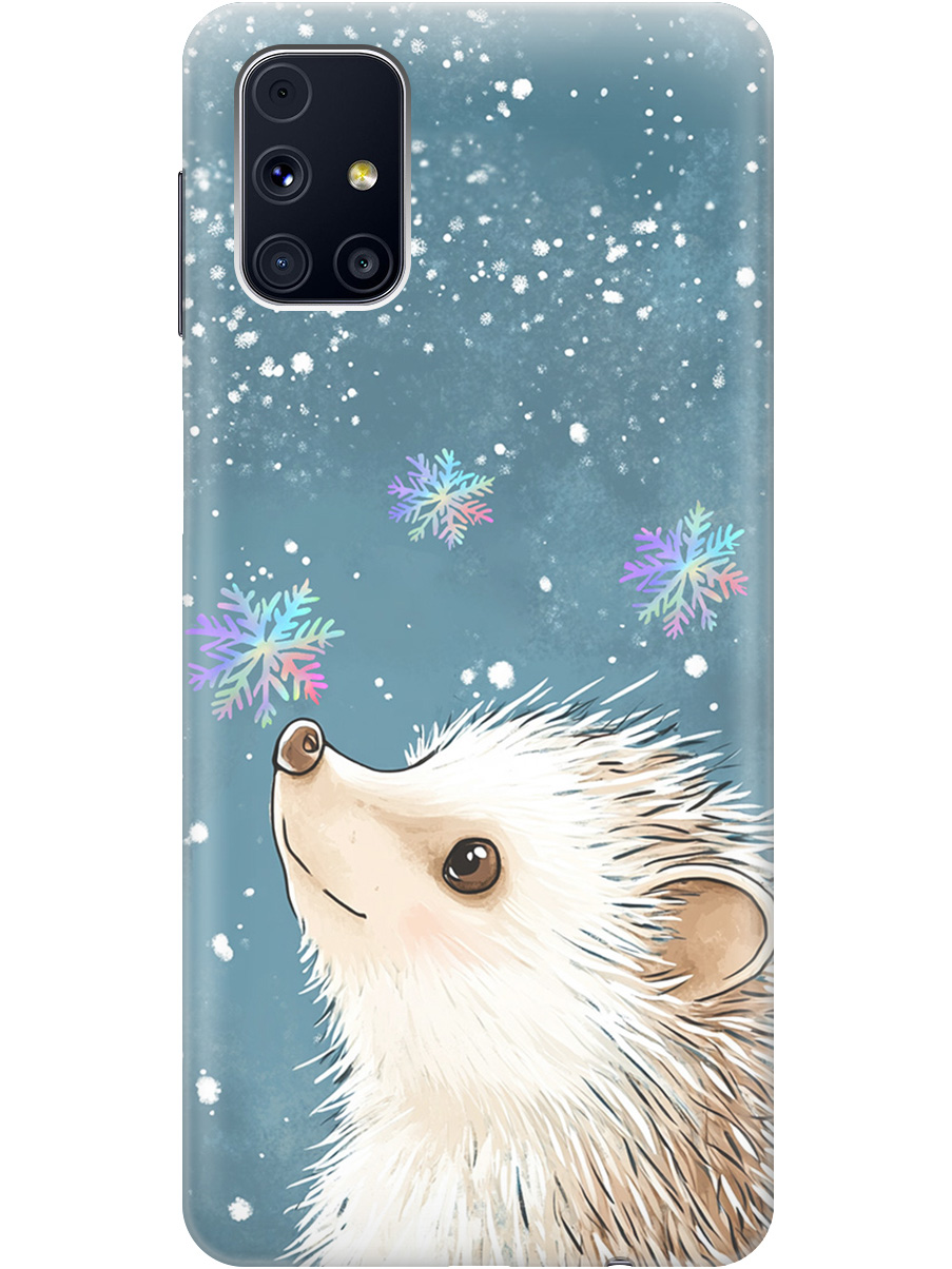 

Силиконовый чехол на Samsung Galaxy M31S с принтом "Ежик и снежинки", Прозрачный;белый;серый;синий, 723348212