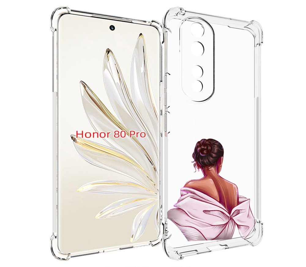 

Чехол MyPads девушка-со-спины женский для Honor 80 Pro, Прозрачный, Tocco