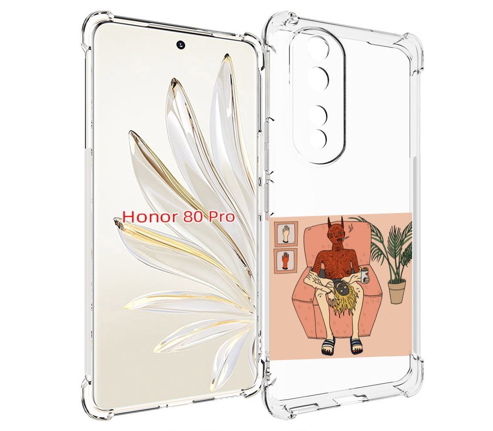 

Чехол MyPads девушка-сняла-кожу для Honor 80 Pro, Прозрачный, Tocco