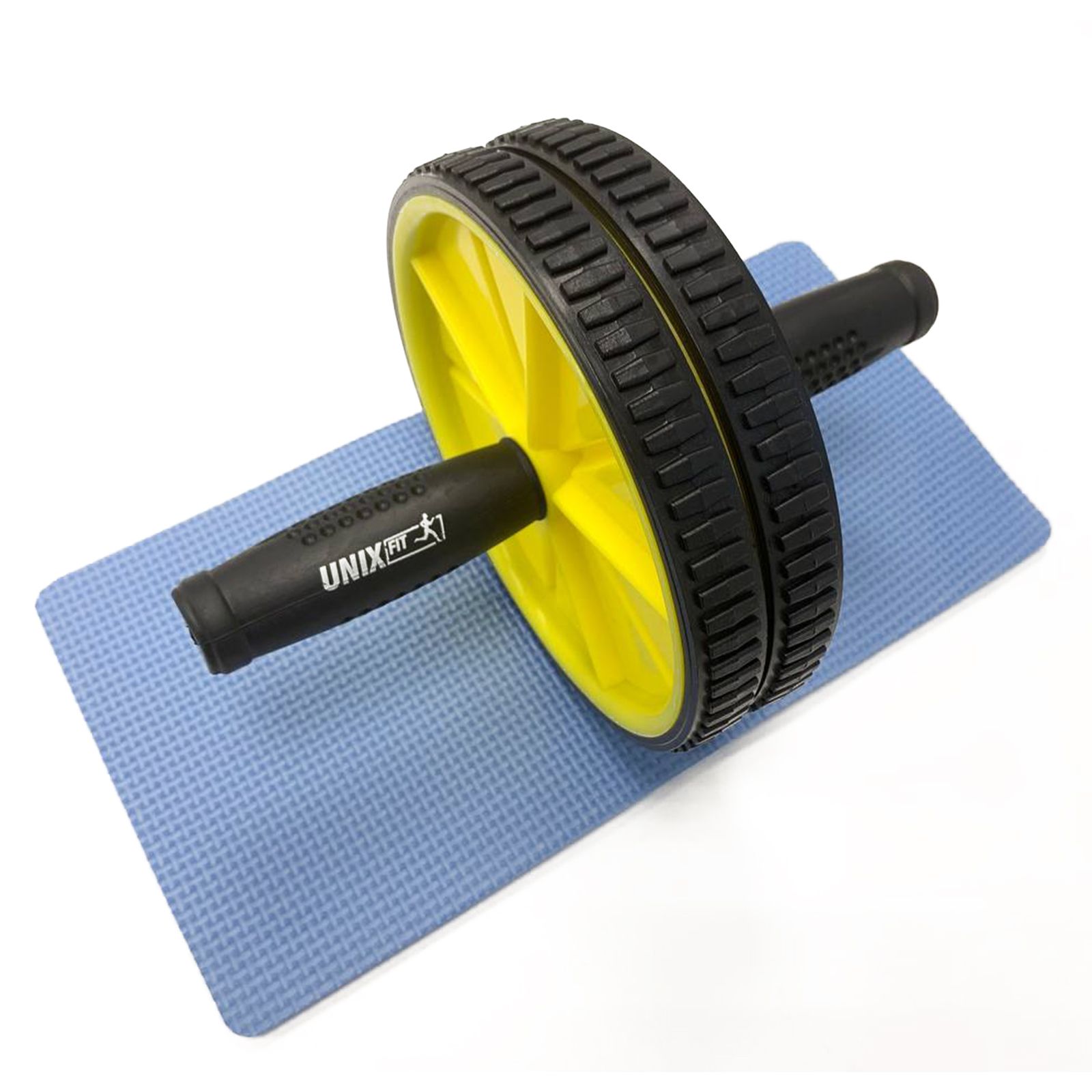 

Ролик для пресса с ковриком под колени UNIX Fit D17,5 см, черно-желтый, Черный;желтый, Разборный