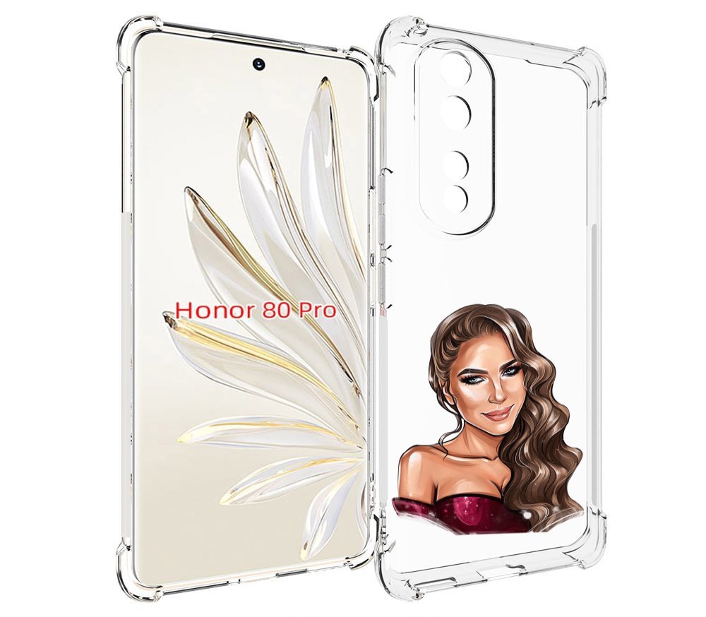 

Чехол MyPads девушка-с-улыбкой женский для Honor 80 Pro, Прозрачный, Tocco