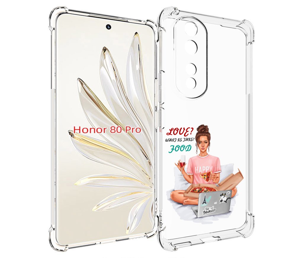 

Чехол MyPads девушка-с-ноутбуком женский для Honor 80 Pro, Прозрачный, Tocco