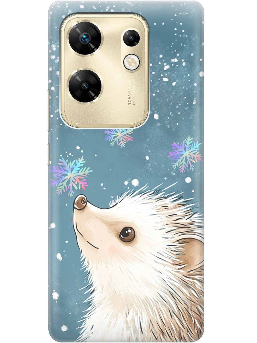 

Силиконовый чехол на Infinix Zero 30 4G с принтом "Ежик и снежинки", Прозрачный;белый;серый;синий, 778687912