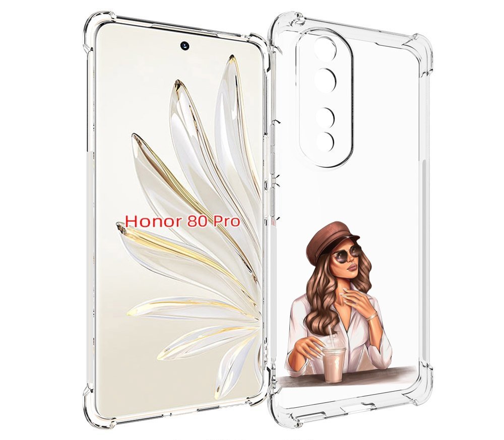

Чехол MyPads девушка-с-милкшейком женский для Honor 80 Pro, Прозрачный, Tocco