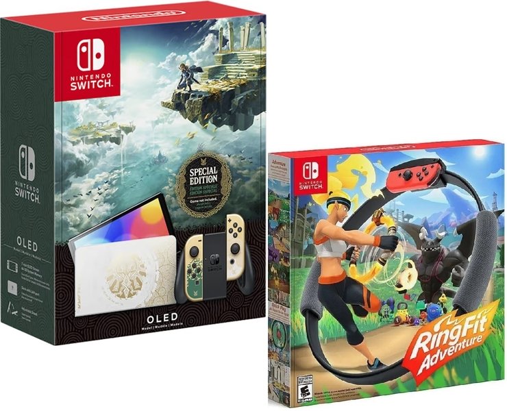 

Nintendo Switch OLED 64 ГБ The Legend of Zelda: Tears of the Kingdom + Ring Fit Adventure, Switch Oled