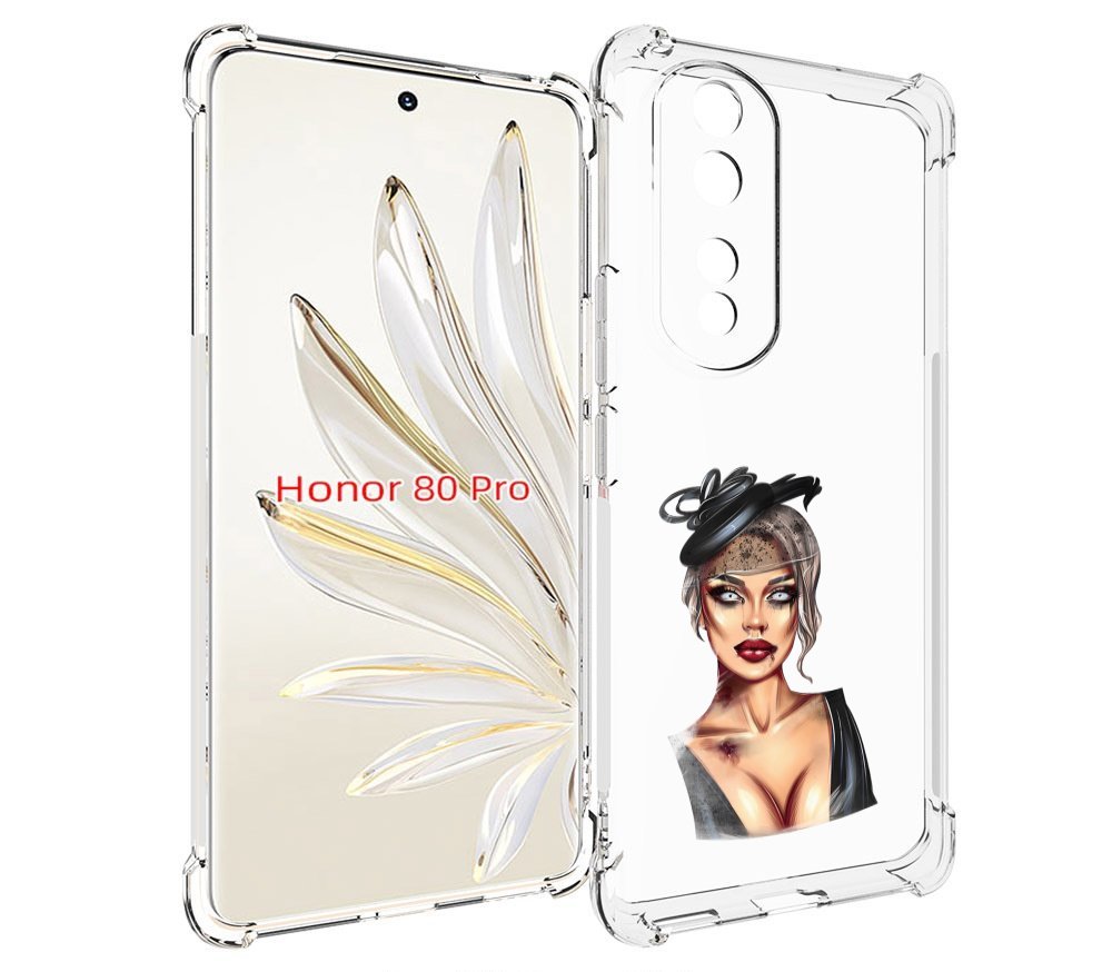 

Чехол MyPads девушка-с-линзами для Honor 80 Pro, Прозрачный, Tocco