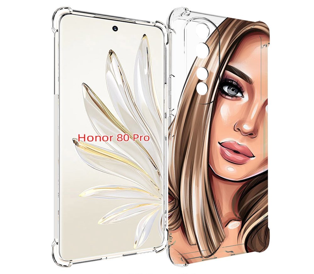 

Чехол MyPads девушка-с-каре женский для Honor 80 Pro, Прозрачный, Tocco