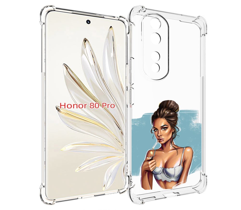 

Чехол MyPads девушка-с-зажигалкой для Honor 80 Pro, Прозрачный, Tocco