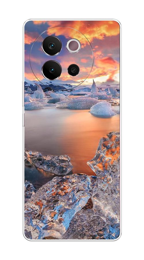

Чехол на Vivo V40 Lite 5G "Ледники", Синий;оранжевый, 2611550-1