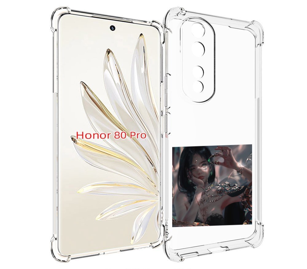

Чехол MyPads девушка-с-алмазом для Honor 80 Pro, Прозрачный, Tocco