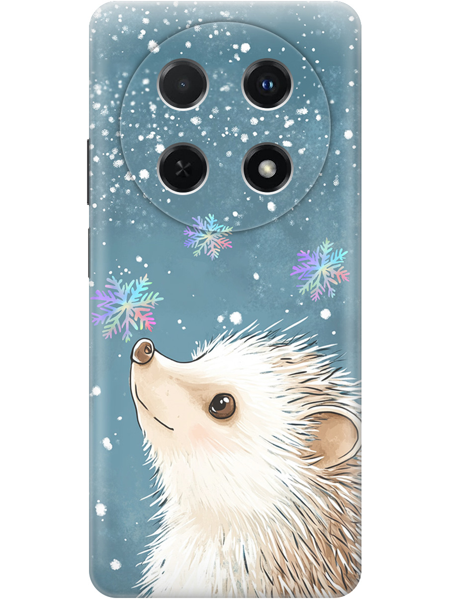 

Силиконовый чехол на Huawei nova 12i с принтом "Ежик и снежинки", Прозрачный;белый;серый;синий, 782624012