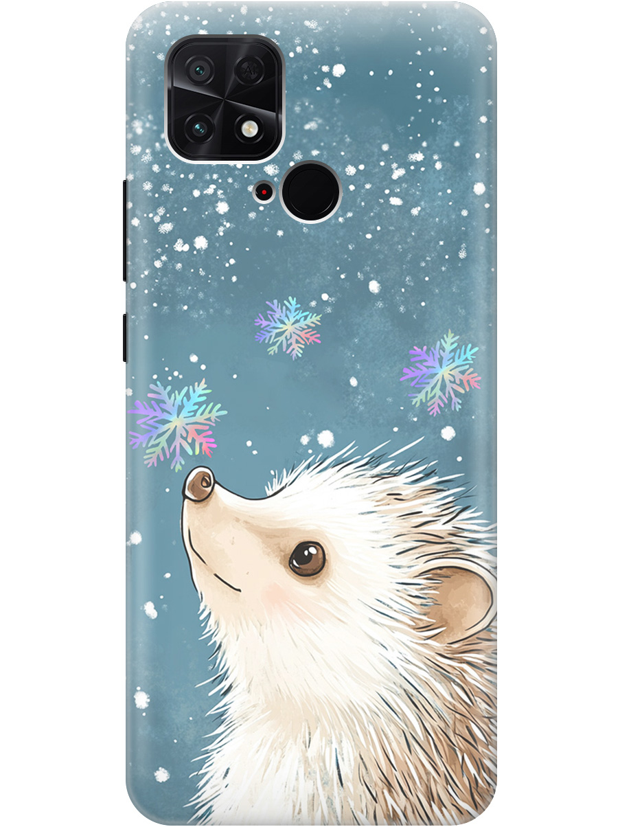 

Силиконовый чехол на Xiaomi Poco C40 с принтом "Ежик и снежинки", Прозрачный;белый;серый;синий, 740187912