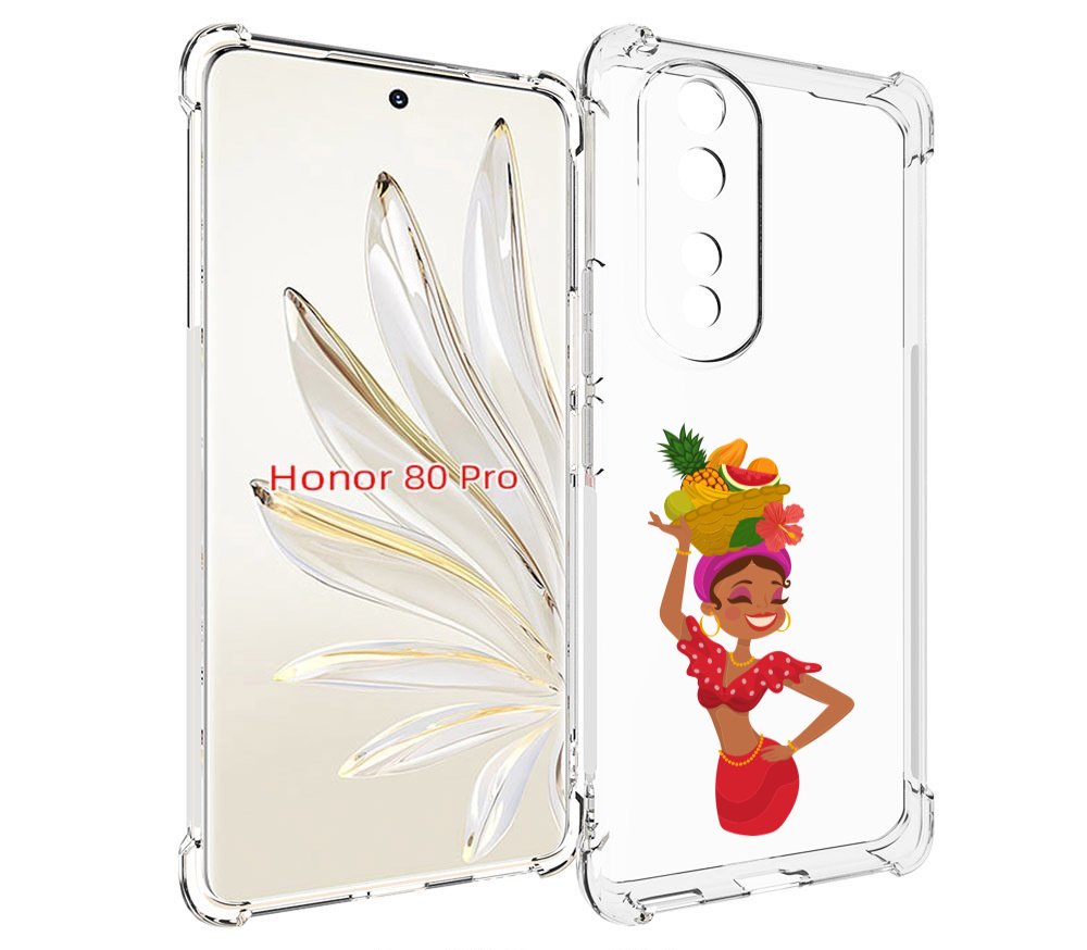 

Чехол MyPads девушка-мулатка для Honor 80 Pro, Прозрачный, Tocco