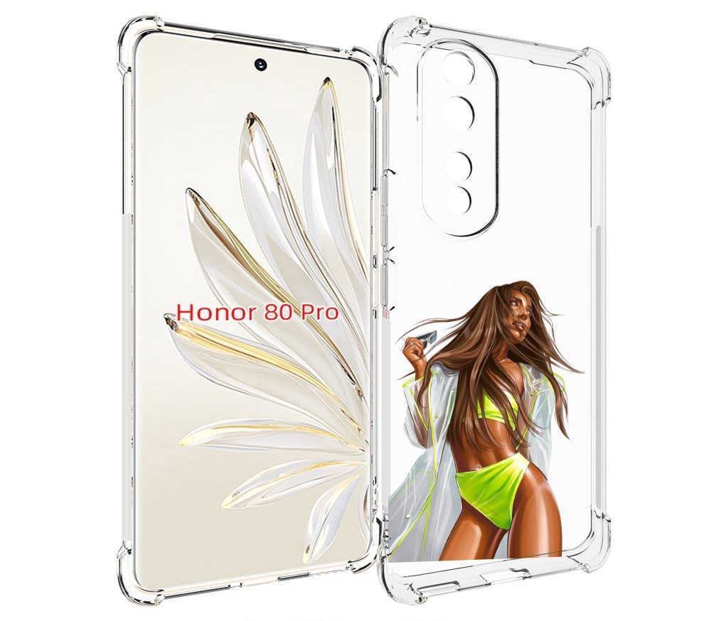 

Чехол MyPads девушка-модель-мулатка для Honor 80 Pro, Прозрачный, Tocco