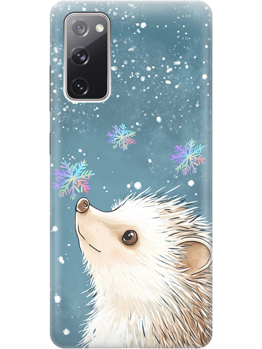 

Силиконовый чехол на Samsung Galaxy S20 FE с принтом "Ежик и снежинки", Прозрачный;белый;серый;синий, 723485412
