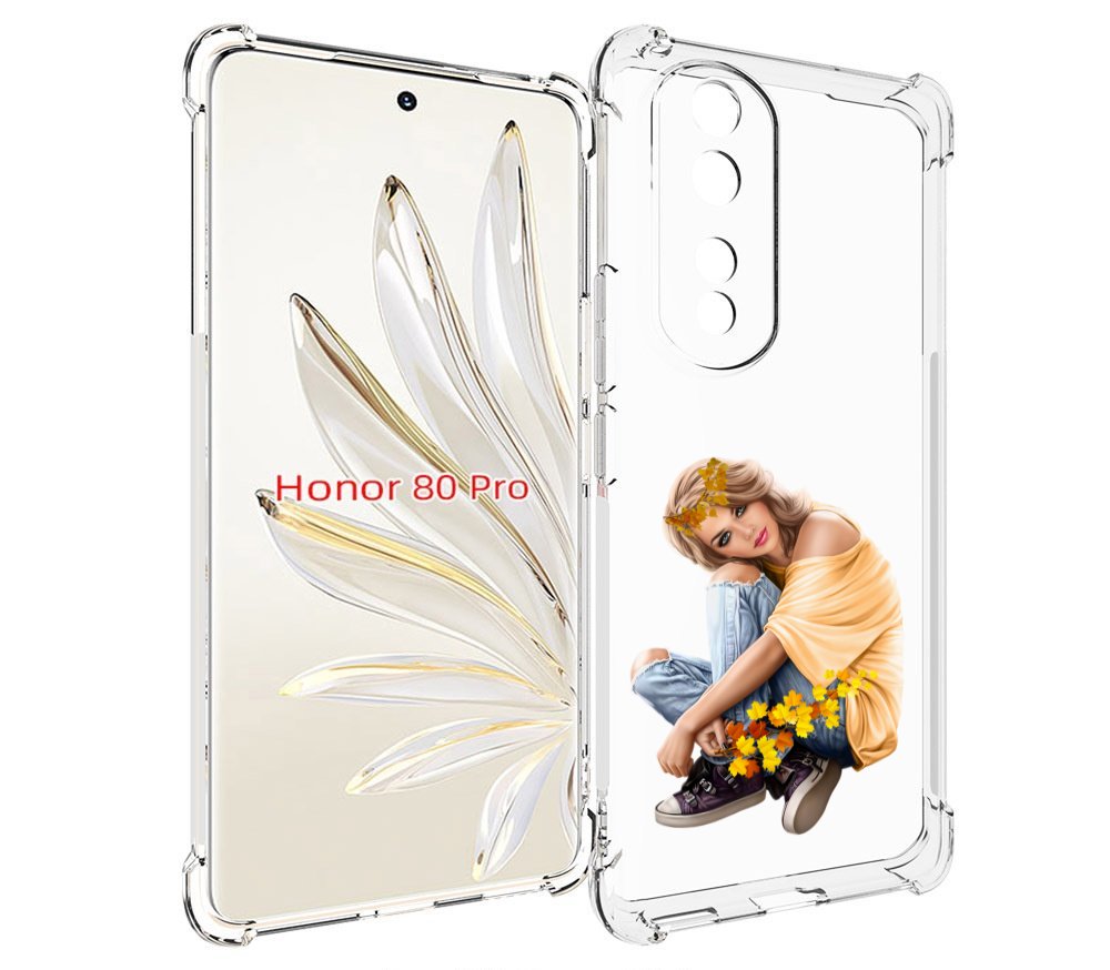 Чехол MyPads девушка-в-цветочками женский для Honor 80 Pro