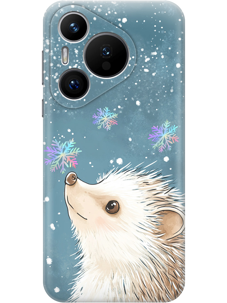 

Силиконовый чехол на Huawei Pura 70 с принтом "Ежик и снежинки", Прозрачный;белый;серый;синий, 782624612