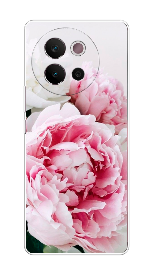 

Чехол на Vivo V40 Lite 5G "Розовые и белые пионы", Розовый;белый, 2611550-1