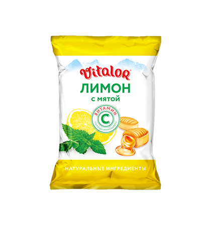 Карамель леденцовая Vitalor Лимон-мята-витамин С 60 г
