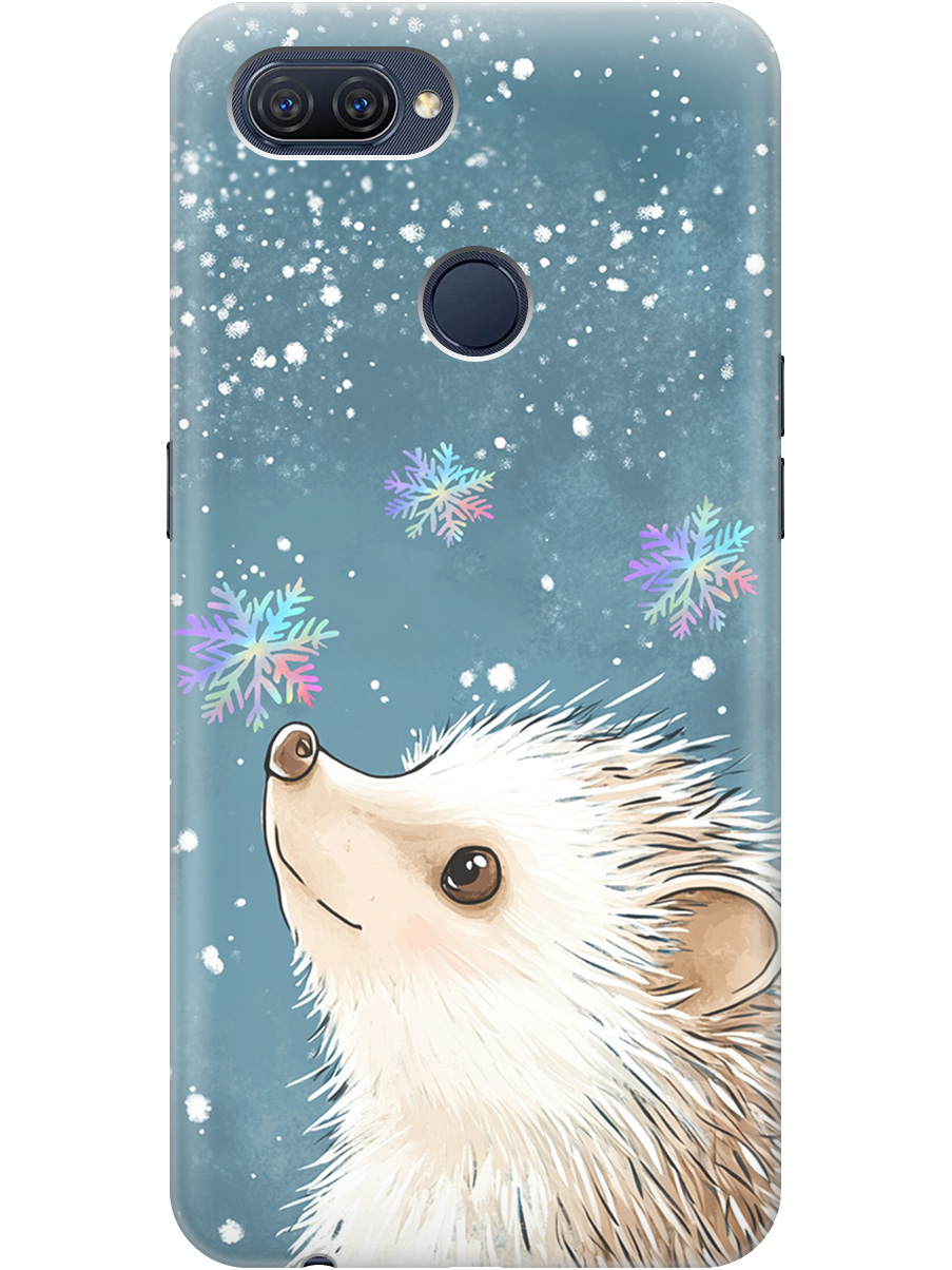 

Силиконовый чехол на Oppo A12 / A7 / A5s с принтом "Ежик и снежинки", Прозрачный;белый;серый;синий, 725455112