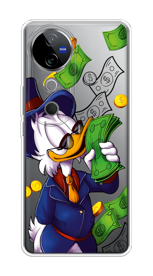 

Чехол на Vivo V40 "Scrooge McDuck with Money", Синий;зеленый;белый, 2611450-1