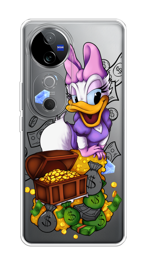 

Чехол на Vivo V40 "Rich Daisy Duck", Коричневый;белый;фиолетовый, 2611450-1