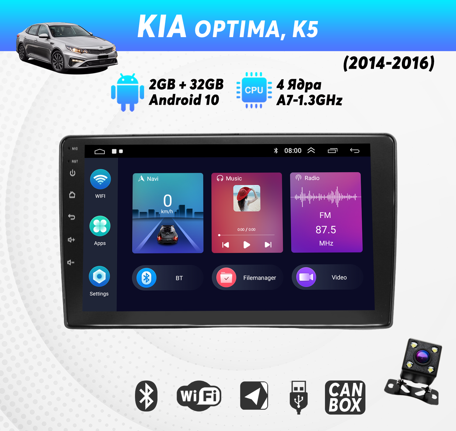 Штатная магнитола Dolmax для KIA 9 CarPlay Wi-Fi GPS камера 2200000₽