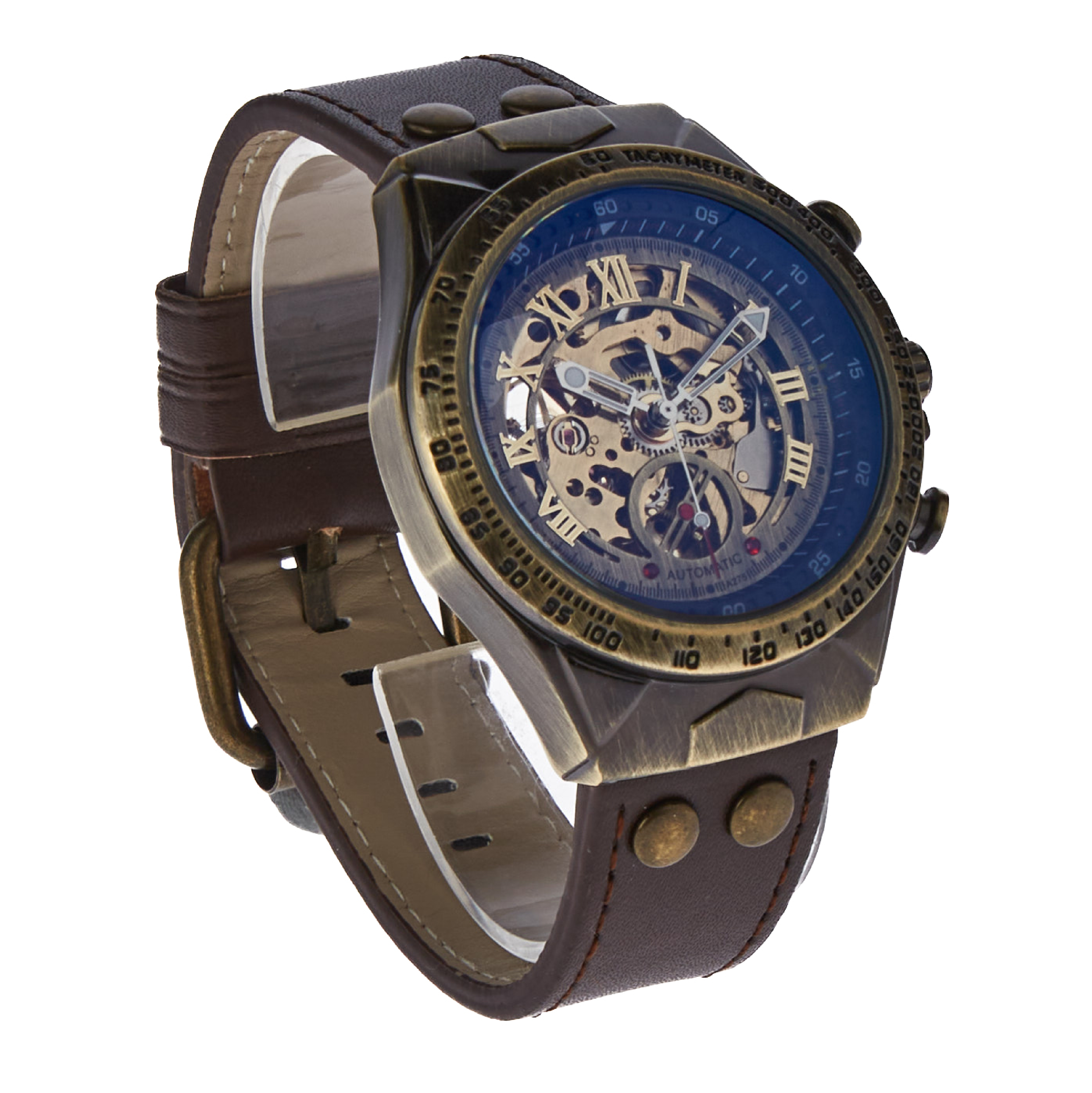 Наручные часы мужские ШопоГолик скелетоны коричневые 3990₽