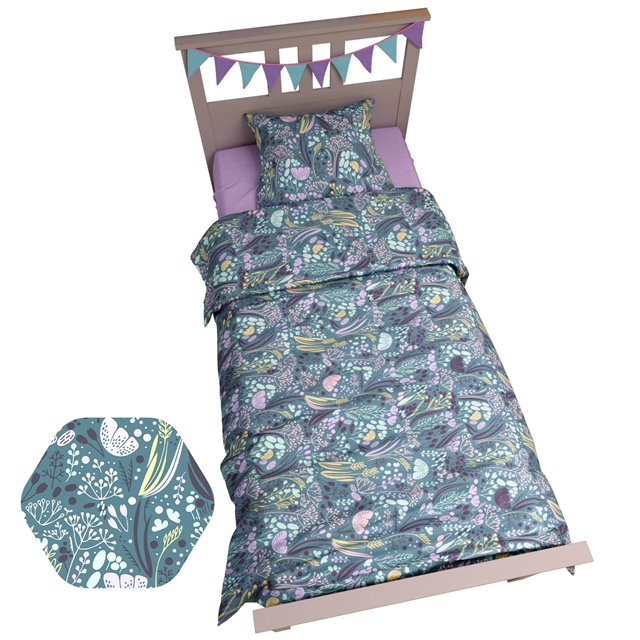 

Комплект в кроватку Amarobaby TIME TO SLEEP 1,5 сп Flower dreams фиолетовый AMARO-3403-FD, AMARO-3403