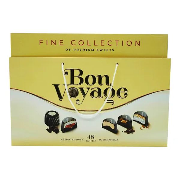 Шоколадные конфеты Bon Voyage Ассорти бежевая коробка 740 г